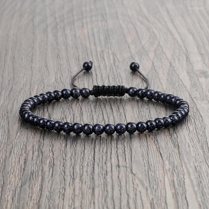 

Strand 4MM Natural Stone Round Beads Bracelet Women Minimalism Adjustable Leather String Bangles Jewelry Men Healing Yoga Pulsera