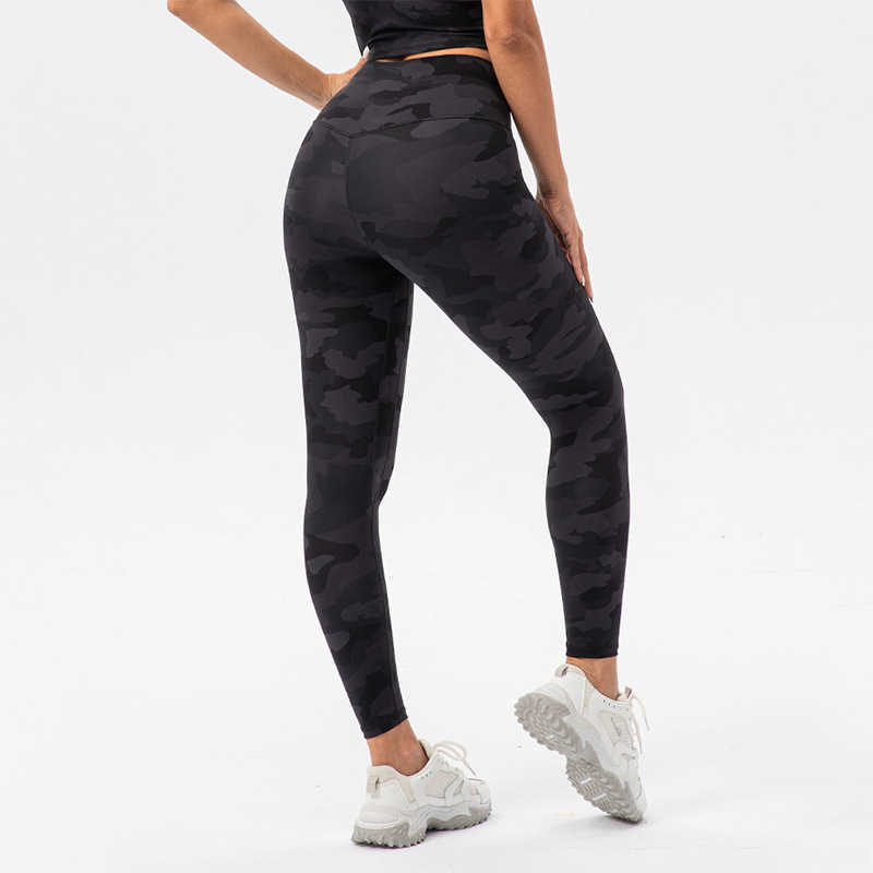 

L-311 Yoga Outfits Capris Camo Gym Leggings Running Fitness Women Tights Printed Sports Pants, Carbon camo