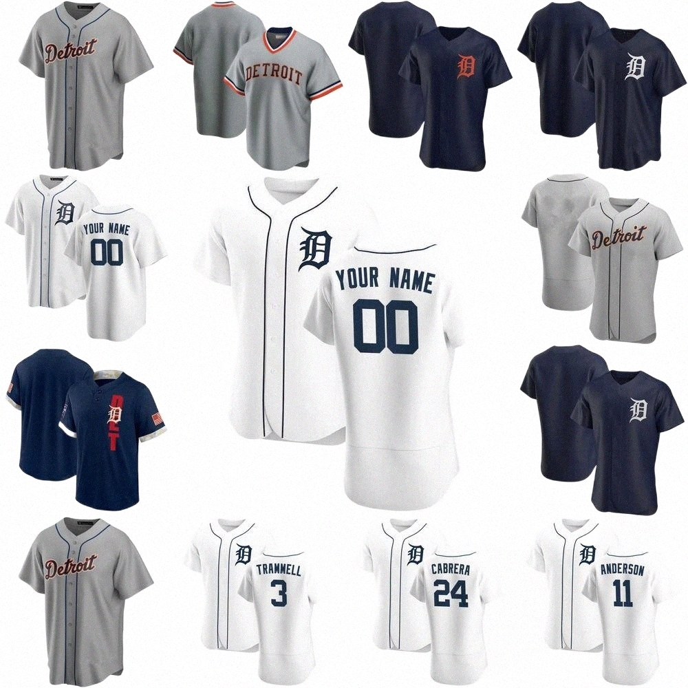 

baseball Jerseys Custom Jersey Detroit''Tigers''Mens women Youth 24 Miguel Cabrera 23 Kirk Gibson 3 Alan Trammell 11 Sparky Anderson Baseball Jerseys v5JO#, Color