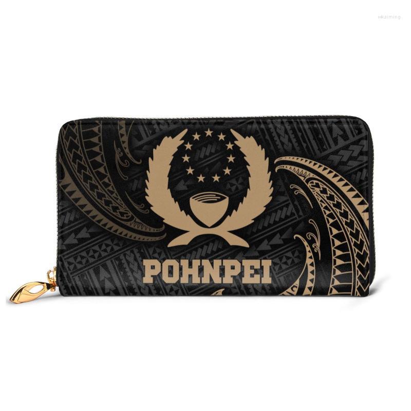 

Wallets NOISYDESIGNS Polynesian Tapa Pattern Art Print Women Genuine Leather Long Card Holder Female Clutch Money Bag For, Multi
