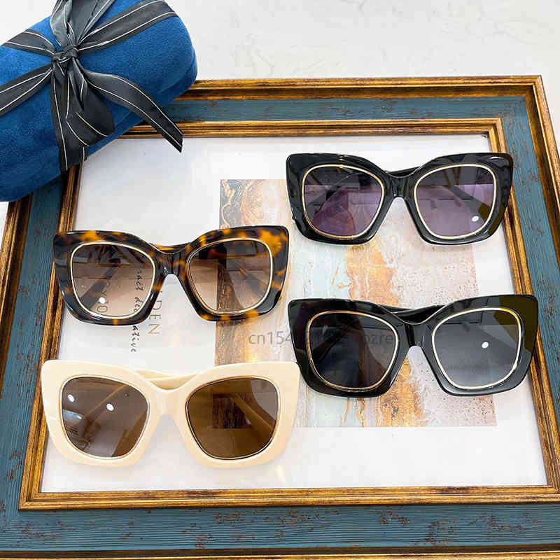 

Sunglasses Beige Cute Eye Oval Dark Lenses GG1151S Solid Color Frame PK Fashion Catwalk Design Neutral UV400