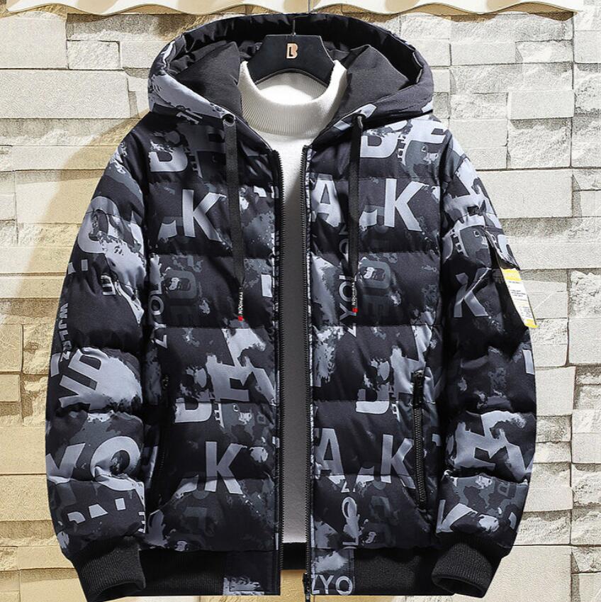 

Brand Windproof men Down Jackets Luxury GGity Letter Thick Warm Parkas Coat Men Military Hooded Jacket, Black