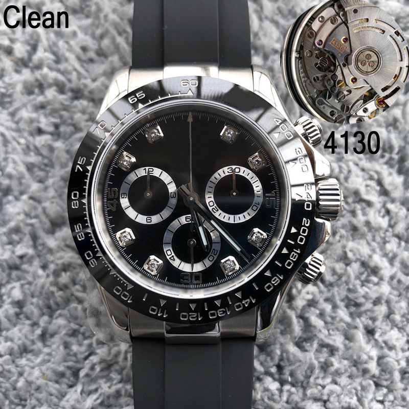 

N Factory Luxury Super Quality Mens Watch 116500LN Eta 4130 Movement Automatic watches 40mm Ceramic Bezel 904L rubber strap Luminous Waterproof with box papers, 10 with box papers