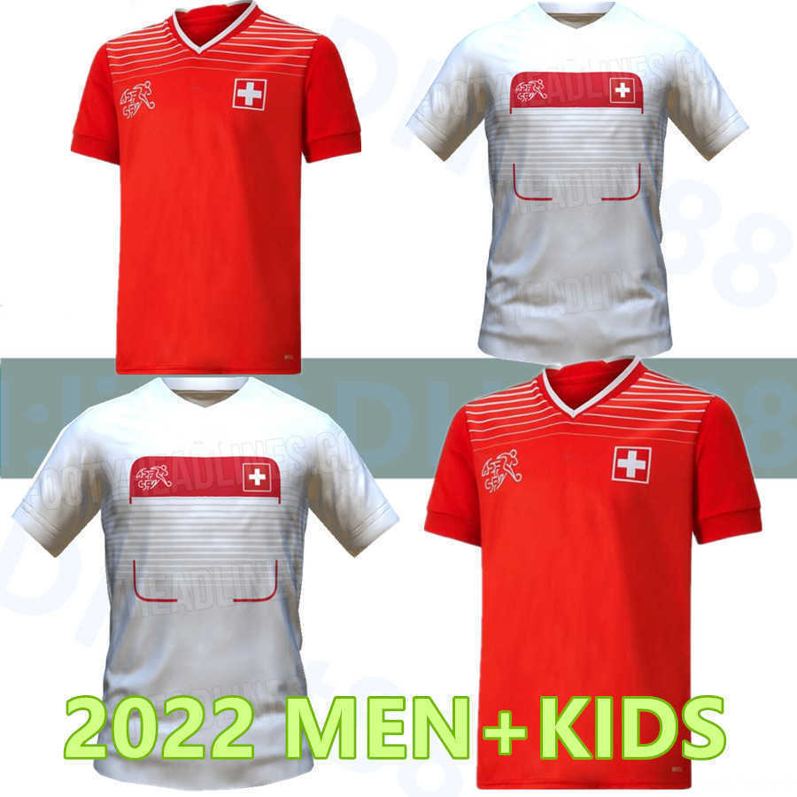 2022 2023 Coupe d'Europe Suisse Soccer Jersey 21/22/23 Away Xhaha Akanji Zakaria Rodriguez Elvedi Maillots de Football Shirt Man National