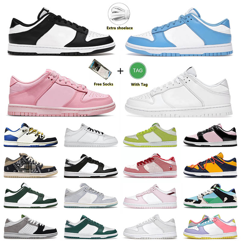 

2022 Top Quality Sports Skate Low Running Shoes Dunked Triple White Black Panda Reverse Pandas Pink Fragment Dunks Men Women Trainers Sneakers 36-48, A50 triple pink 36-45