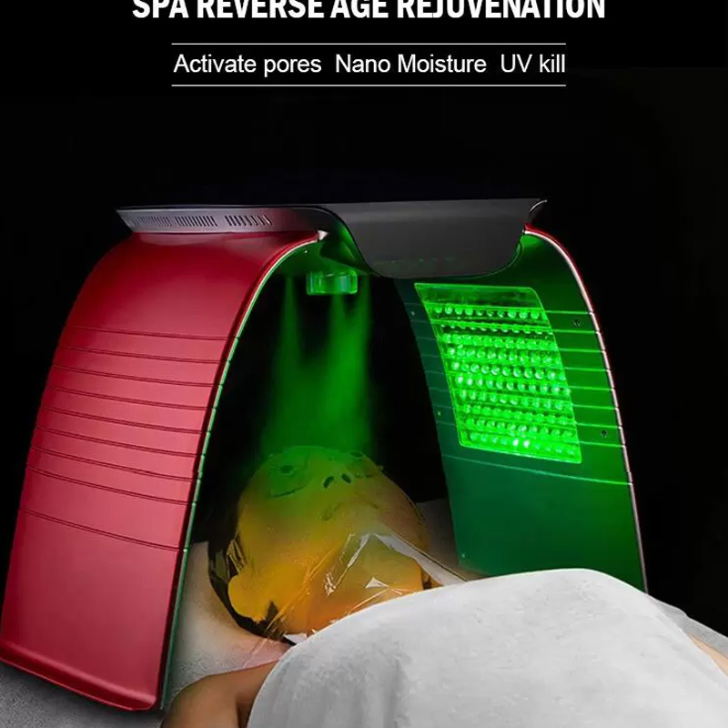 

Newest 7 Colors PDT LED Light Therapy Skin Rejuvenation Device Mask Facial with Warm Cold Spray Acne Remover Beauty Treatment