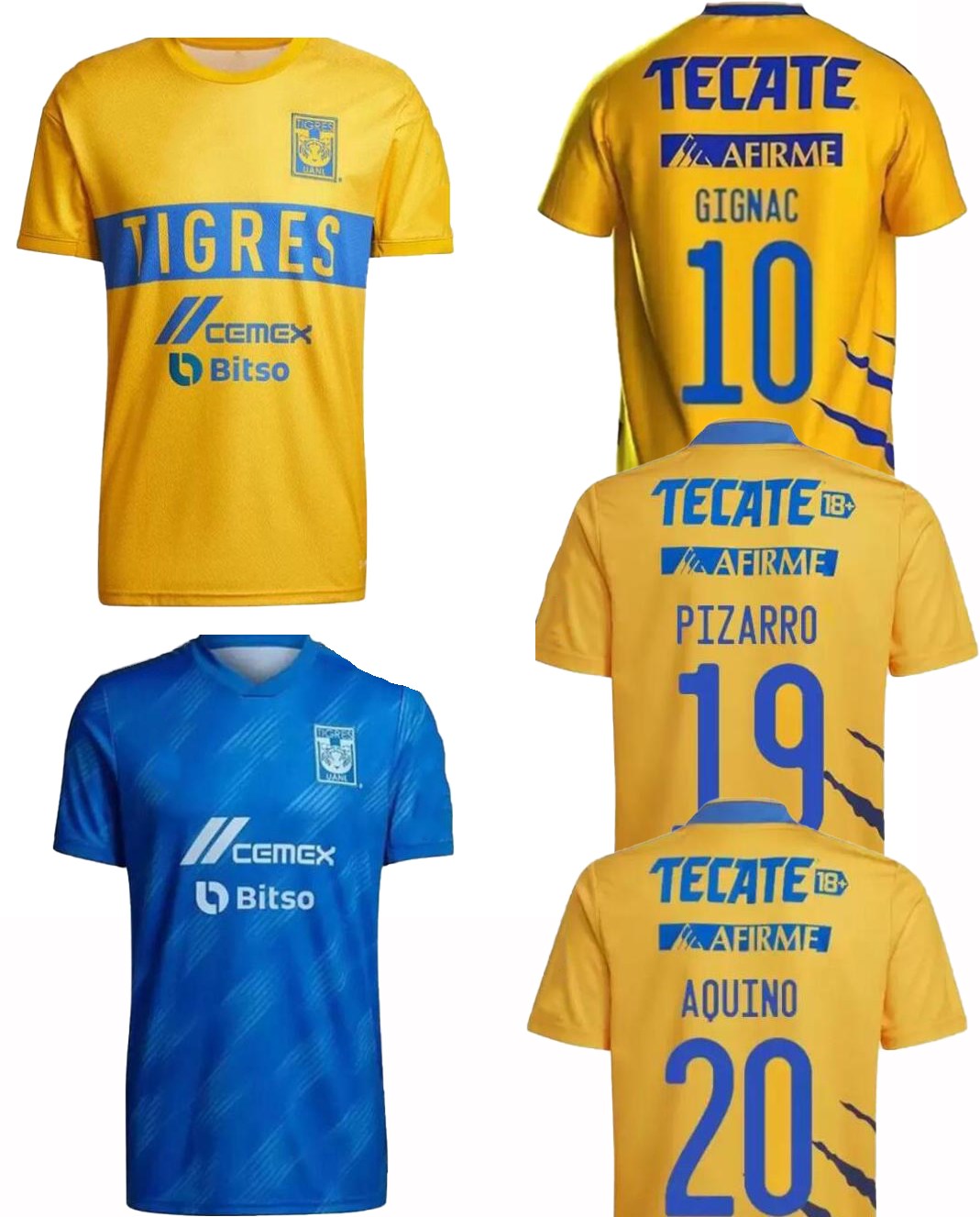 

Customized 22-23 TIGRES Soccer Jersey 10 GIGNA 7 Stars 9 VARGAS Thai Quality Football wear Dropshipping Accepted online store local wear Design Your Own men, 22-23 home