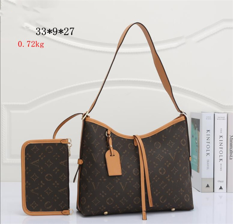 

Designer CARRYALL Bags Shoulder Bag Fashion totes Handbags women 2pc Cross body Monograms handbag ladies PU messenger wallet M46197 M46203 Purse Pouch Sacoche, Beige