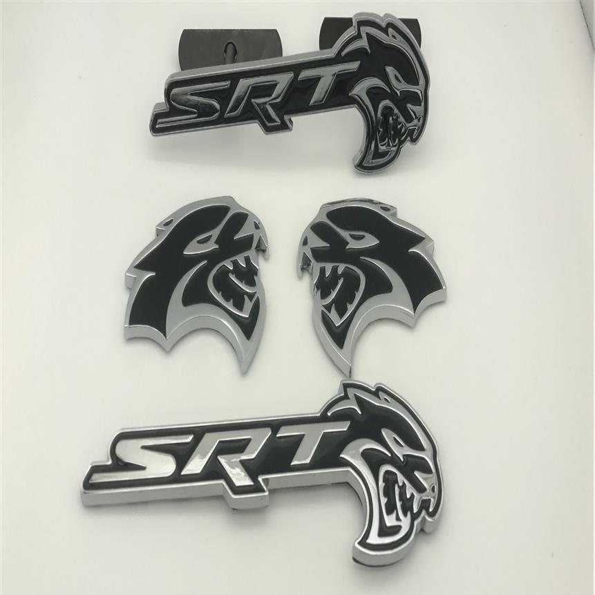 4pcs Black Hellcat Emblem Badge Sticker Decal Metal Fit pour Challenger SRT Charger167d