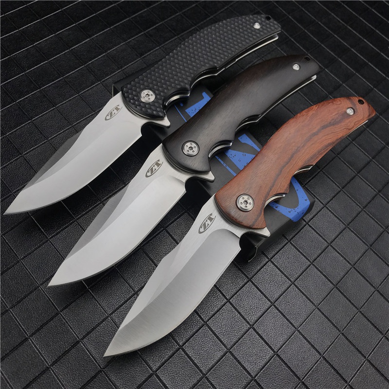

ZT0606 Zero Tolerance Tactical Folding Knife 8cr13mov Blade G10 / Wooden Handle Camping Survival Pocket Knives Ball Bearing Flipper Outdoor Hunting Tools