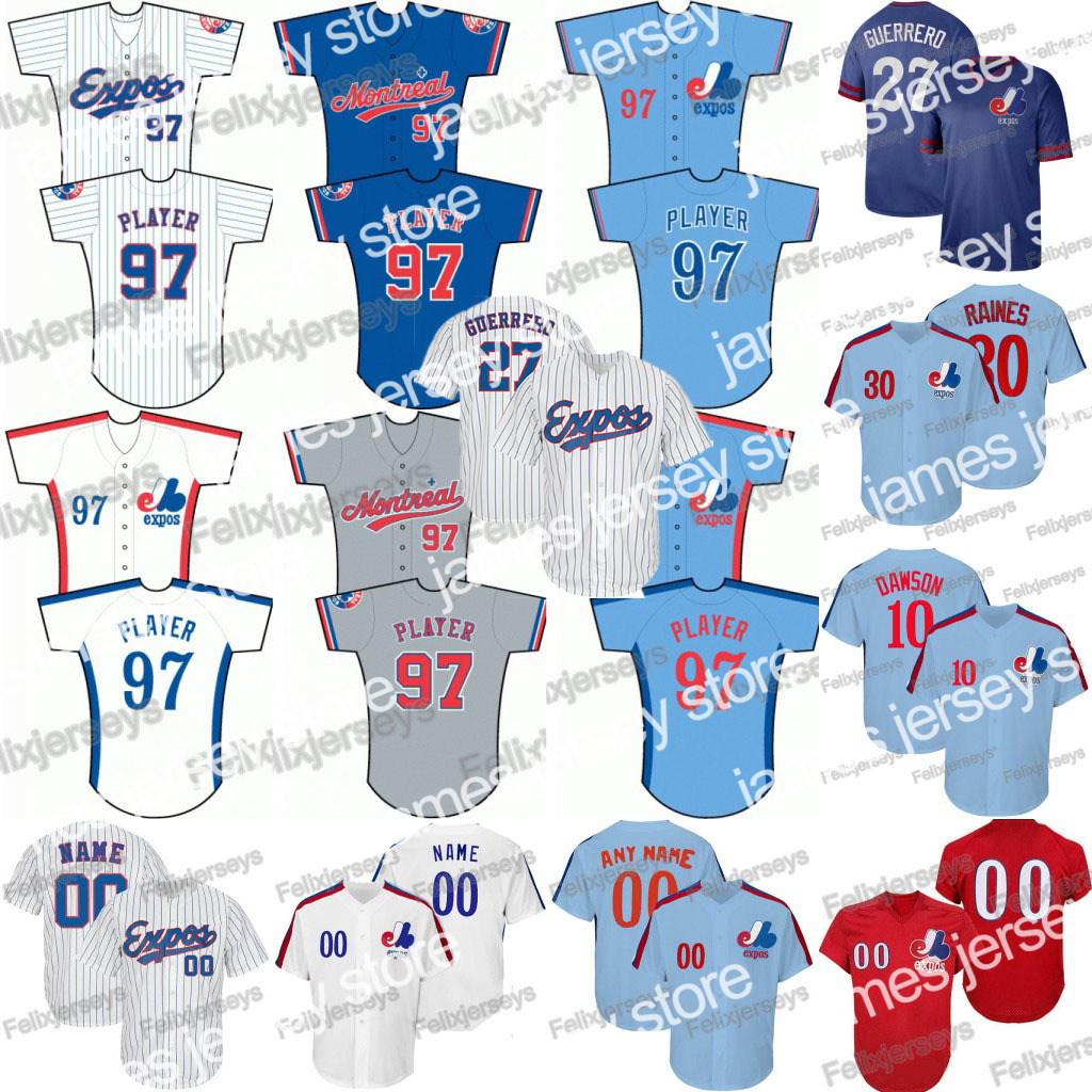 

Baseball Jerseys 30 Tim Raines Montreal Expos 27 Vladimir Guerrero Pete Rose Pedro Martinez Gary Carter Andre Dawson Stephen Strasburg Baseball Jerseys, Navy blue