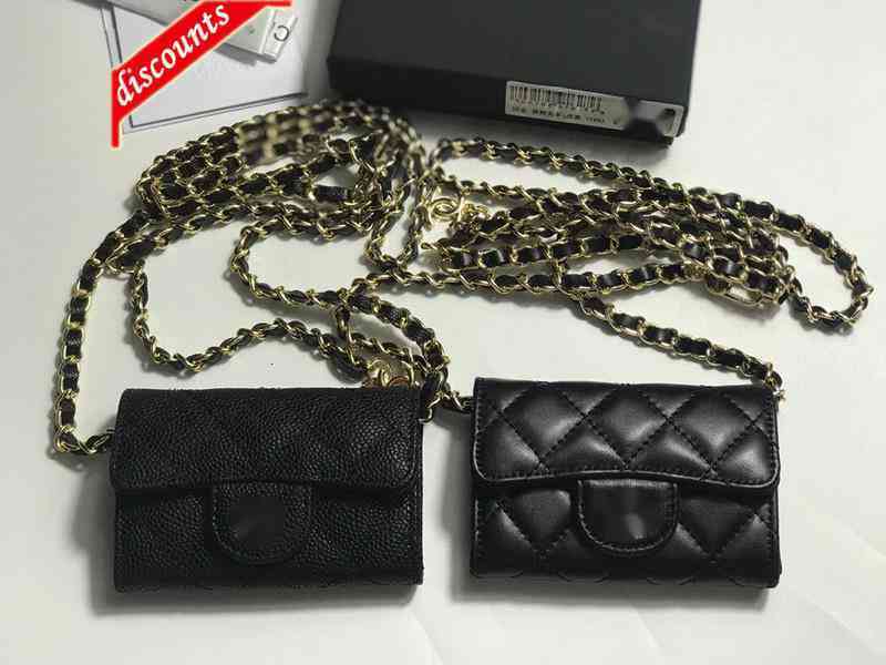 

Card Holders Wallet Design 8937 Luxury Brand Letter Plaid Woman's Shoulder Chain Cc Bag Fanny Pack Decoration Lambskin Messenger Bags Caviar Leather Mini, Picture show