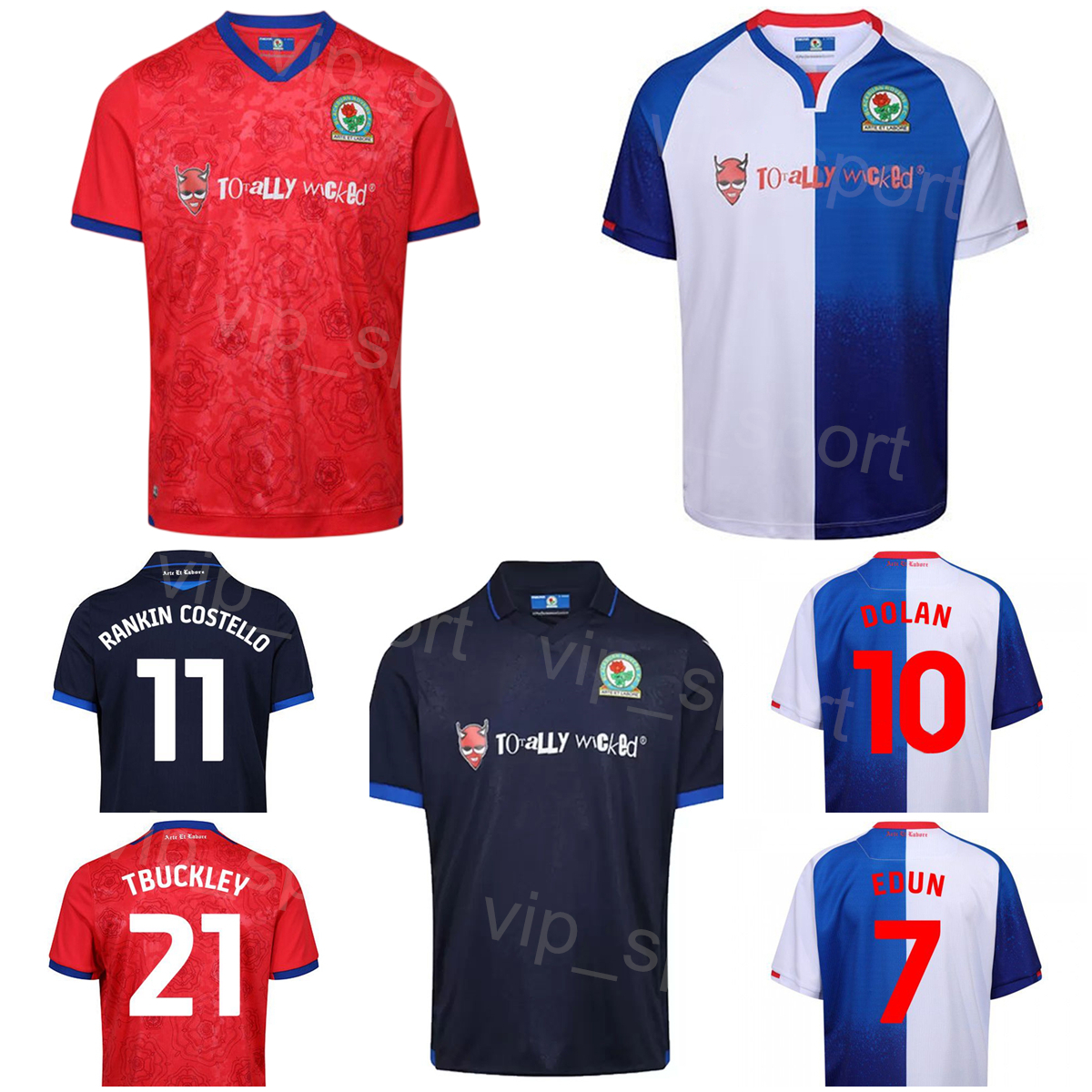 2022 2023 Blackburn Rovers Travis Soccer Jersey Szmodics Pickering Ayala Buckley Brittain Dolan Kaminski Brereton Gallagher Kits de football roug