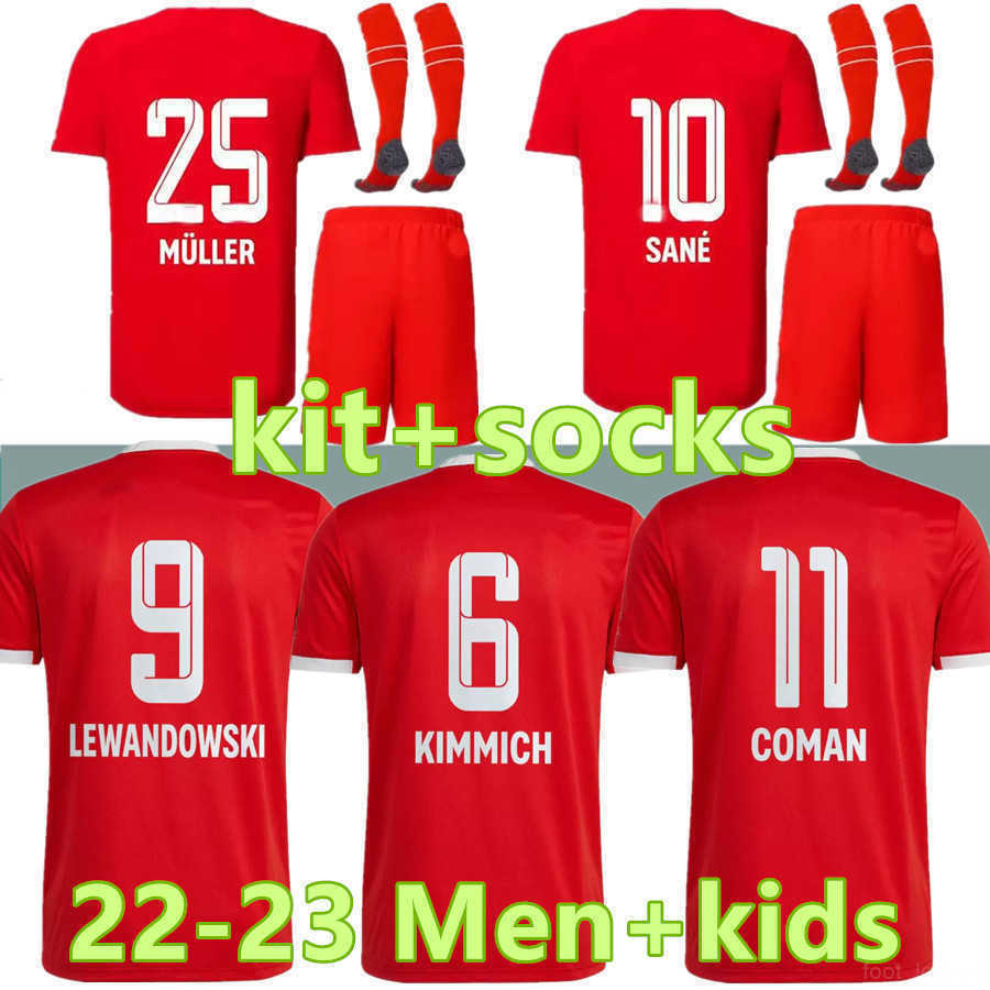 22 23 Maillot de football LEWANDOWSKI BAYERN MUNICH SANE KIMMICH COMAN MULLER DAVIES maillots de football Hommes ET Enfants ensembles kit chausse