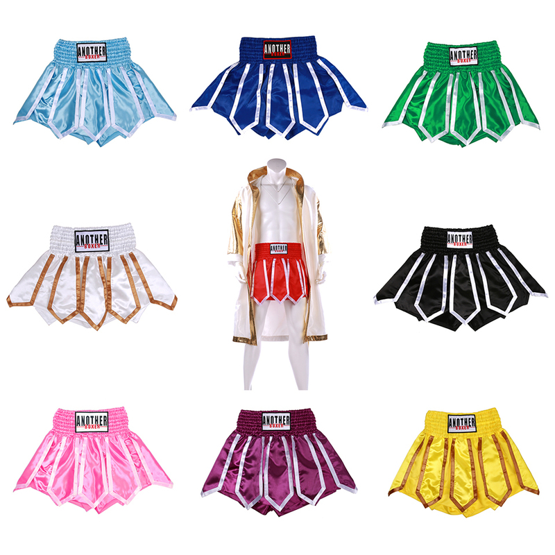 

Boxing Trunks Muay Thai Shorts Lotus Tassels Kick Boxing MMA Shorts Woman Kids Men's Kickboxing Short Pants Sports Bjj Grappling Fight Wear 220829, White muaythai