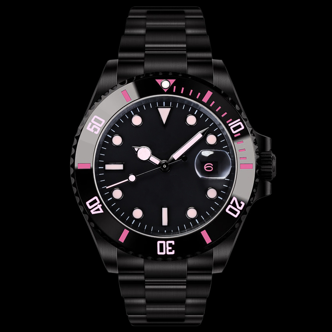 Classic men's watch Black Dial 40mm 904L chronograph with sci-fi feeling stainless steel full automatic mechanism-image-796108563