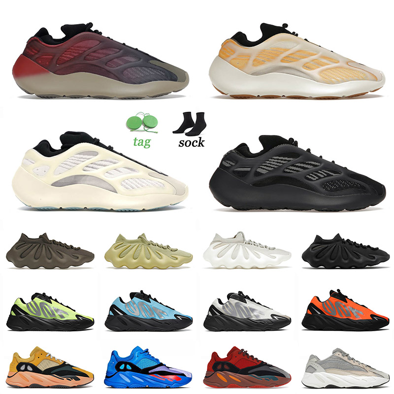 

2022 Top Quality 700 v3 Running Shoes Fade Carbon Safflower Azael Alvah v2 Hi-Res Blue Red Cream Bone Sun Cloud White Men Women Trainers Sneakers, B34 bright cyan 36-45