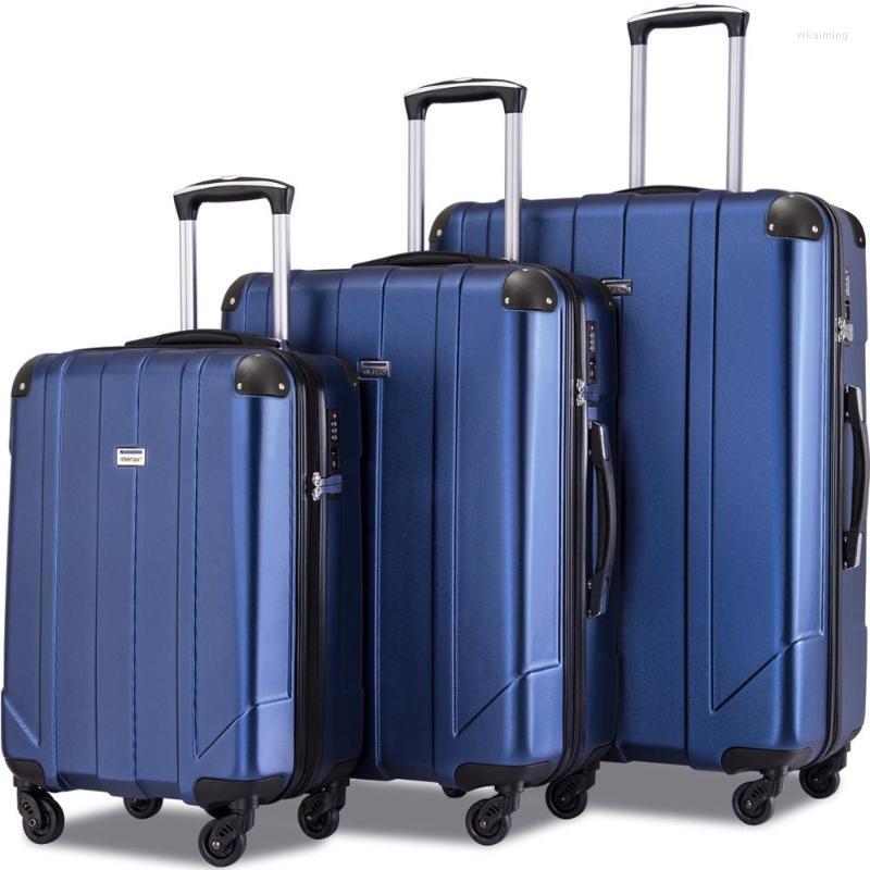 

Suitcases Luggage Sets With TSA Locks 3 Piece Lightweight P.E.T Luggage-Sky Blue 180821210