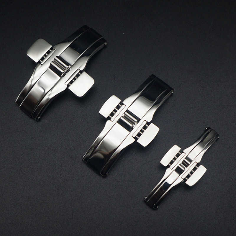 For Tissot Watch Bands Stainless Steel Solid Metal Clasp Watch Accessories Double Push Button Fold Watch Buckle Butterfly Deployment Clasp-image-796071065