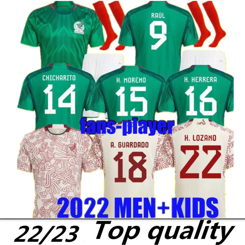 

3XL 4XL 2022 mexico soccer jerseys home away LOZANO CHICHARITO RAUL football kit shirt DOS SANTOS Camisetas de futbol ALVAREZ fans player men kids women set uniform, Player version