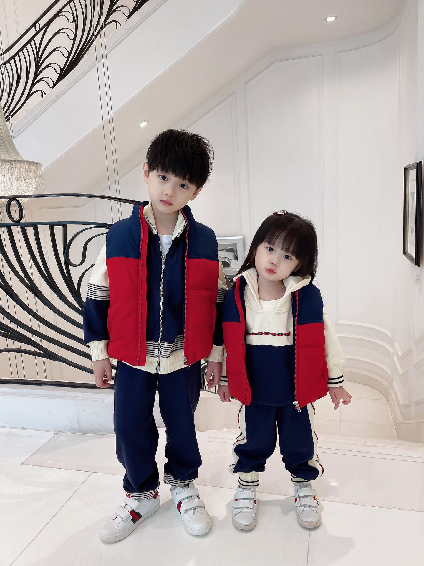 

Autumn Children Warm Thicken Vest Baby Cotton Waistcoat Kids Outerwear Coat Boys Girls shirt and pants tracksuits set