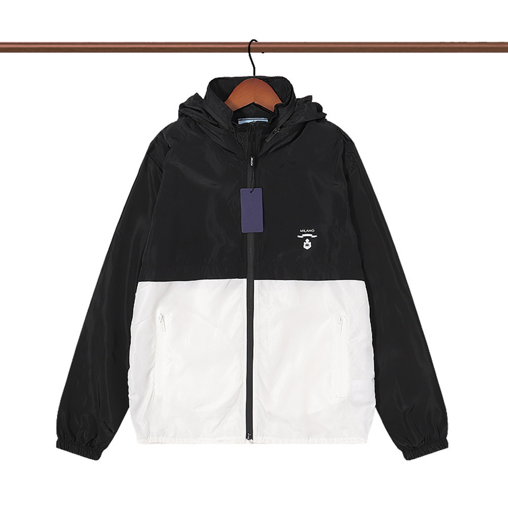 

Mens Jacket Windbreaker Thin Jacket Coats With Letters Inverted triangle Men Women Waterproof Coat Spring Autumn clothes Jackets Outerwear, 1 black
