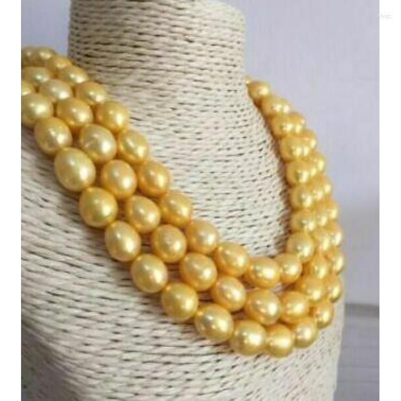 

Pendant Necklaces HUGE NATURAL 10-11MM SOUTH SEA GOLDEN PEARL NELACE 50 INCH