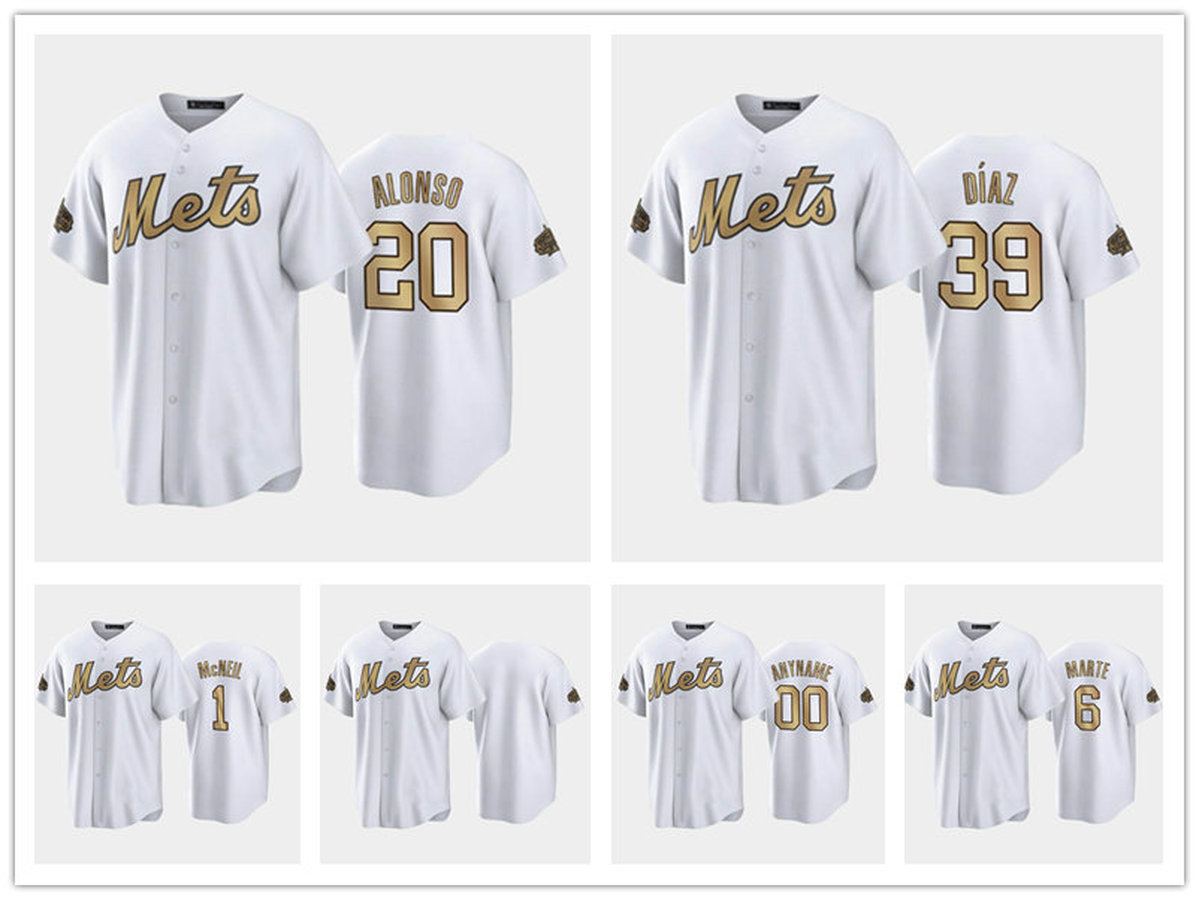 

Baseball Jersey 2022 All-Star NL New York''Mets''MEN White #6 Starling Marte #39 Edwin Diaz #1 Jeff McNeil #20 Pete Alonso Replica