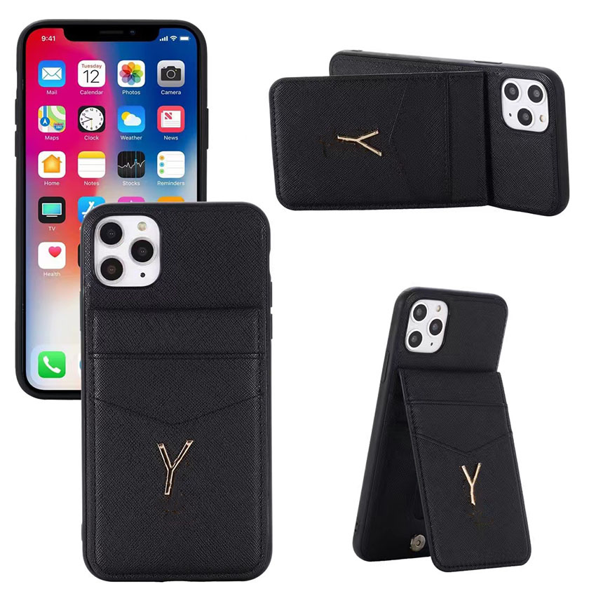 

Leather Designer Phone Cases For iPhone 14 13 Pro Max 12 11 Xs XR X 8 7 Plus Fashion Luxury Card Holder, White