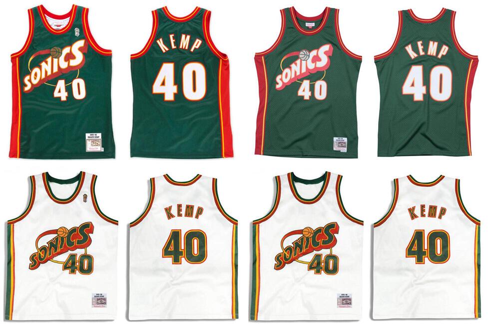 

Stitched Shawn Kemp basketball Jersey S-6XL Mitchell & Ness 1995-96 white Mesh Hardwoods Classics retro version Men Women Youth jerseys, Stitched jersey