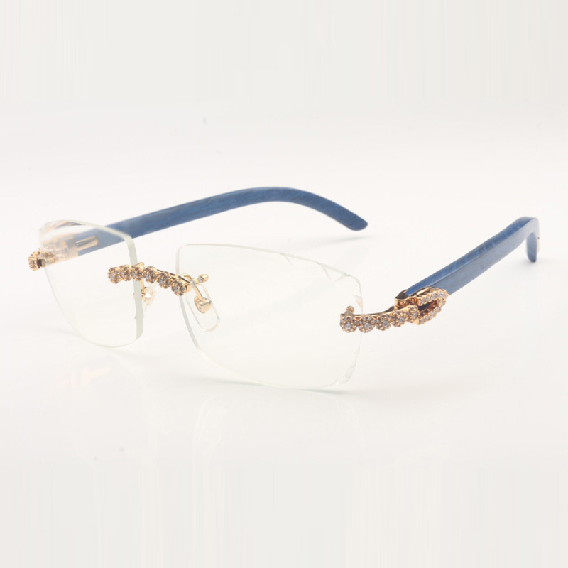 

Bouquet White diamonds glasses Frame 3524015-D Natural Wood Legs and 58mm Clear Cut Lenses Thickness 3.0mm
