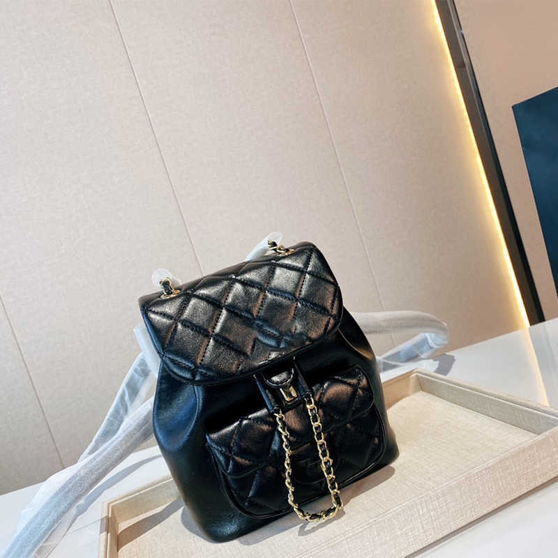 

2022 Classic French High-End Retro Backpacks Fashion Bags Ladies Flap Chains Diamond Lattice Quilted Outdoor Sacoche Designer Bags Luxury, Navy