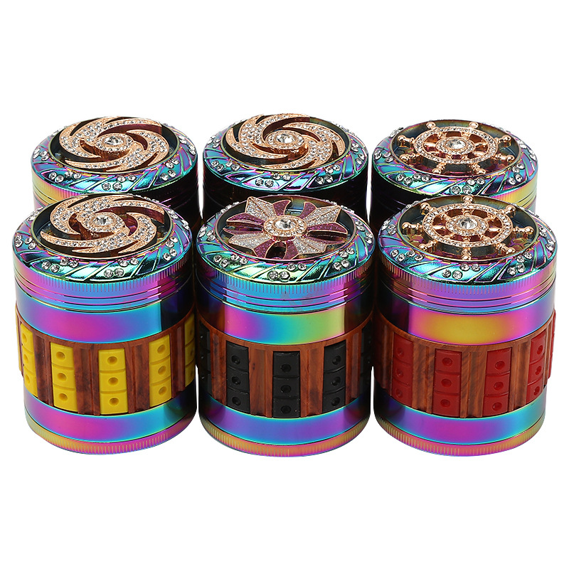 

Smoking Accessories In stock 63mm plating 5 layer Herb Tobacco Grinder hand muller