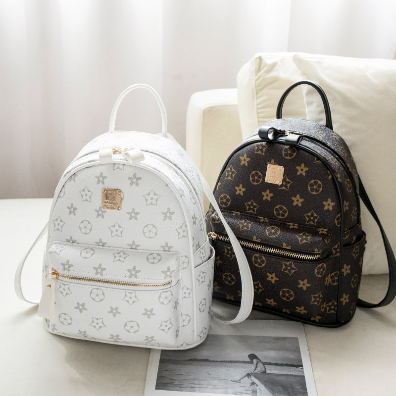 

High Quality Designers School Bags Children Mini Size Backpacks Luxury Womens Leather Letters Shoulder CrossBody Messenger Bag Lady Flowers Travel Handbag, Black flower