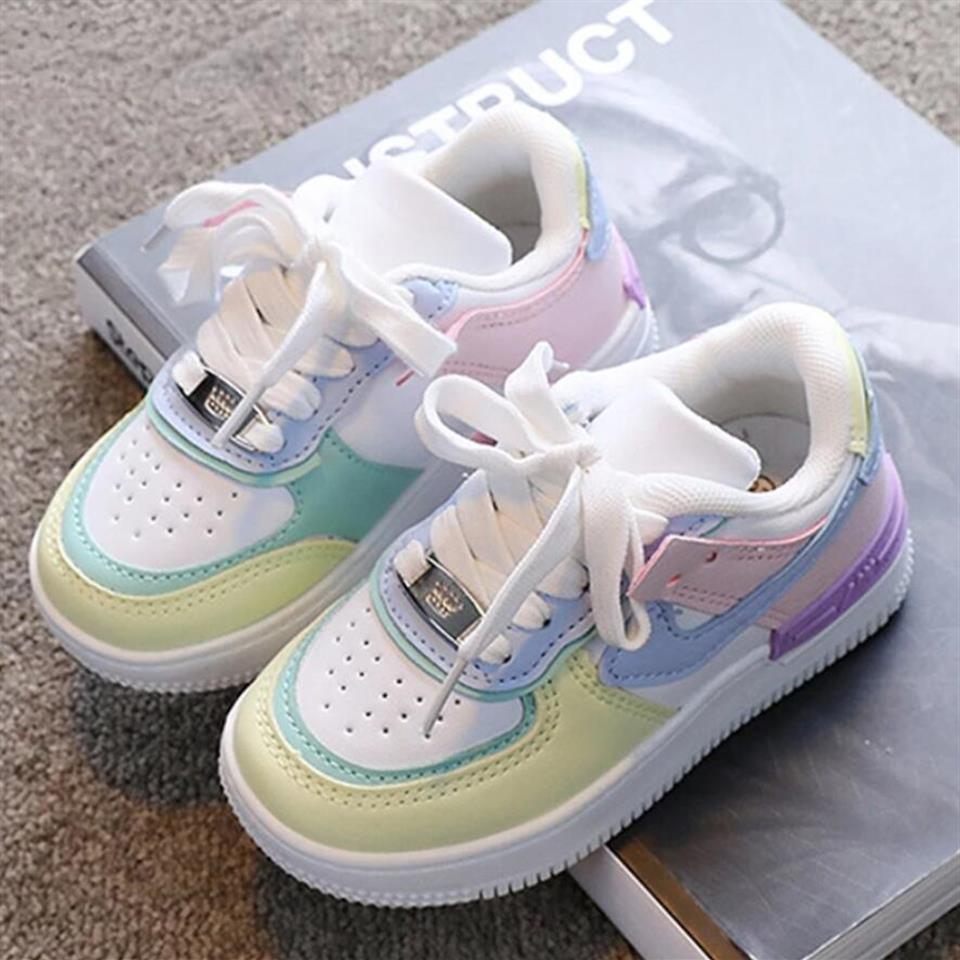 

Size 26-36 Girls Boys Wear-resistant Running Sneakers Children Casual Sport Shoes Kids Lacing Anti-slip Breathable Footwear253f, Pink
