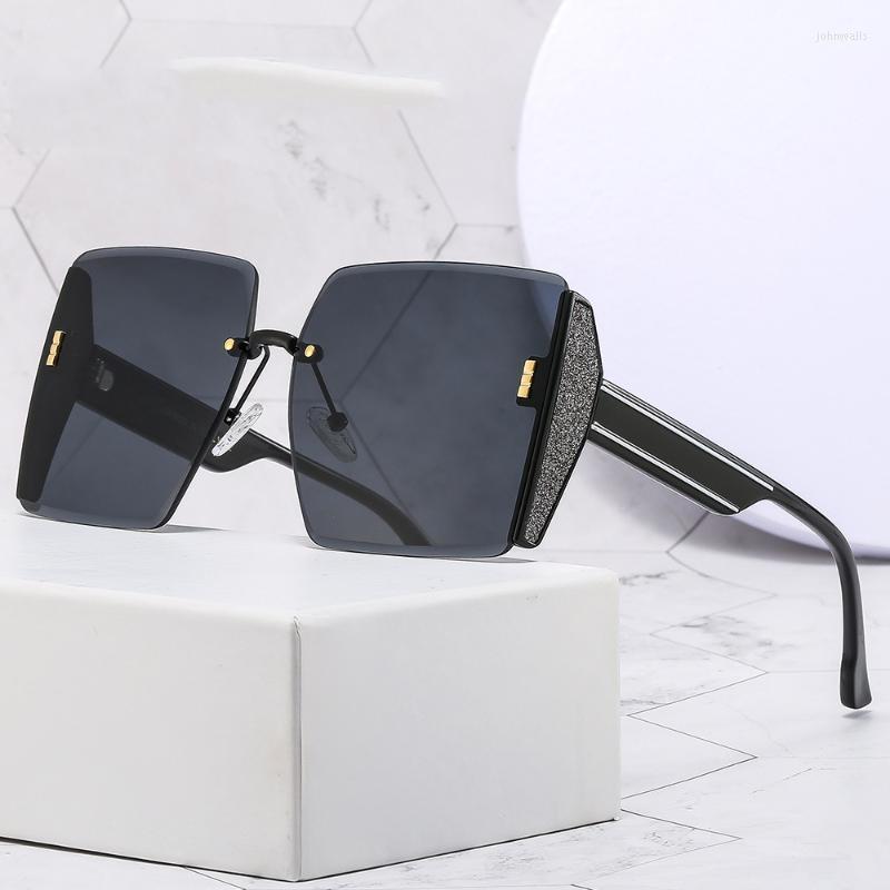 

Sunglasses Fashion Frameless Cut Edge UV Protection Retro Large Frame Women's Trendy