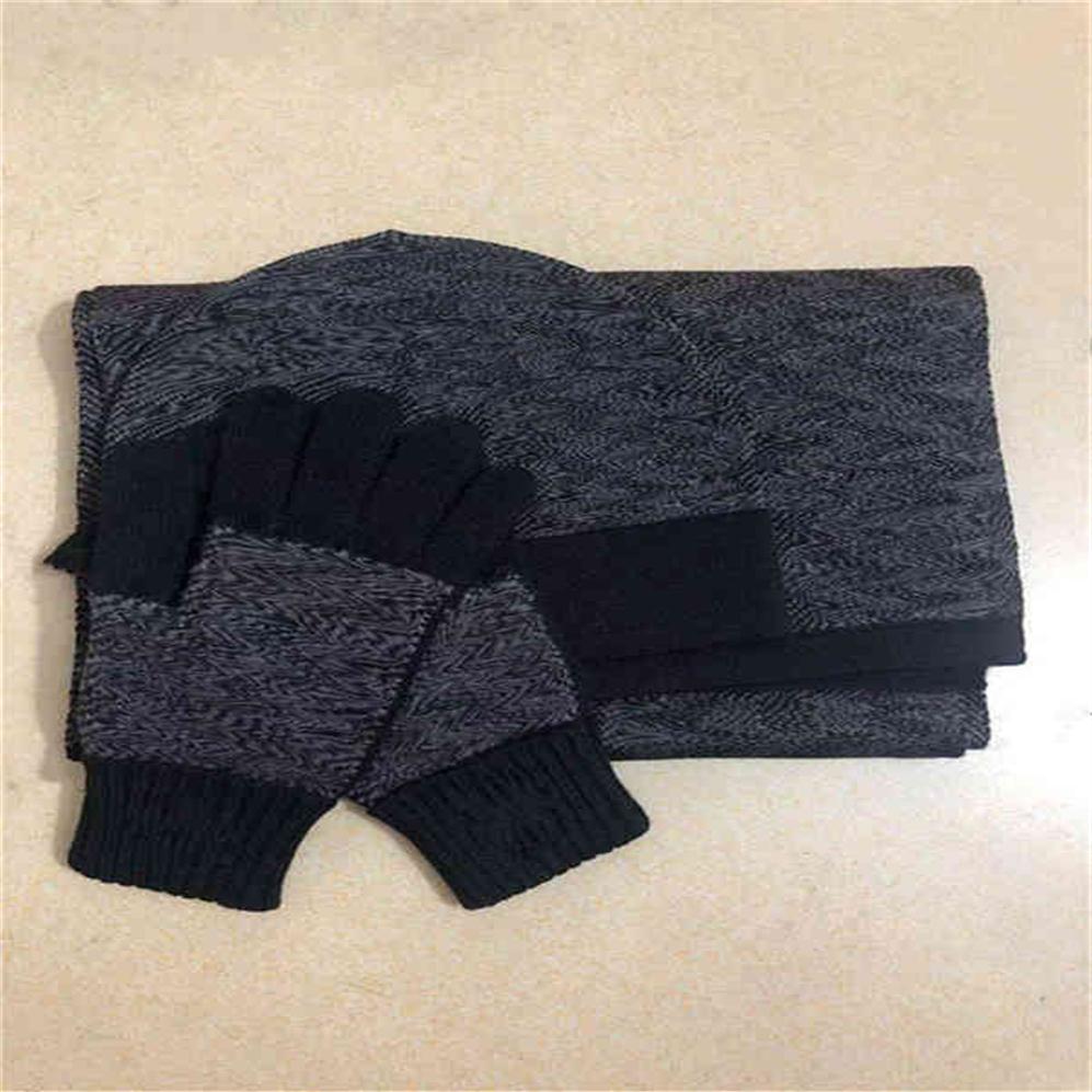 

Brand Beanie Hat Scarf Glove Sets Women Men Digner Scarv Cap Glov Winter Solid Color Ski Unisex Beani Set box Fashion Accsori253u, Red