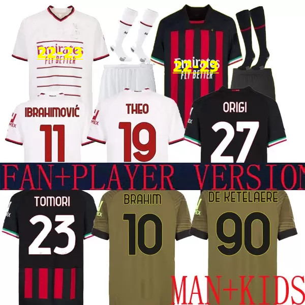 

IBRAHIMOVIC 22 23 soccer jersey AC MILANS GIROUD DE KETELAERE R. LEAO TONALI THEO football shirt