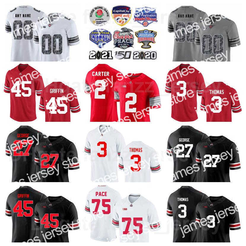 

American College Football Wear NCAA Ohio State Buckeyes College Football 45 Archie Griffin Jersey 27 Eddie George 75 Orlando Pace 2 Cris Carter 36 Chris Spielman 3 Mic, Red