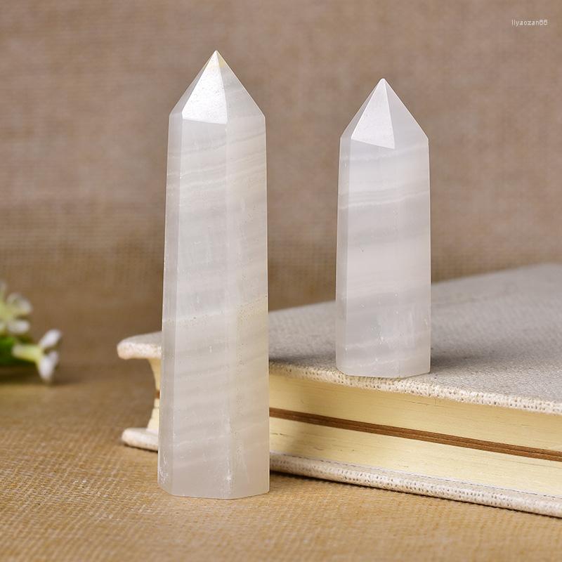 

Decorative Figurines 1pc Natural Crystal Point Afghan White Jade Healing Obelisk Quartz Wand Ornament For Home Decor Reiki Energy Stone