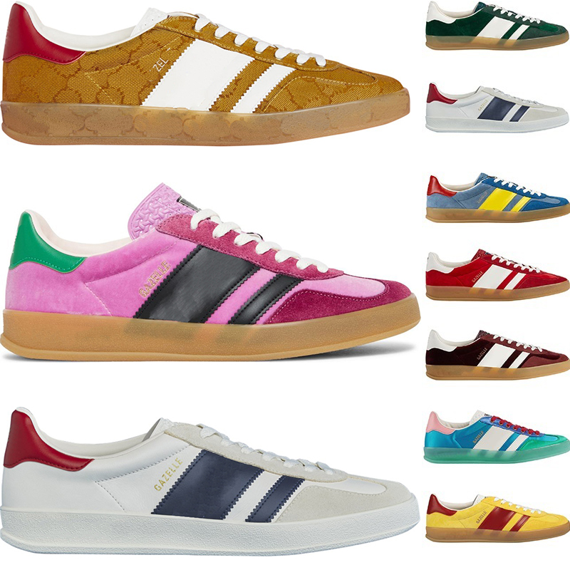 

Plate-forme Gazelle Outdoor Shoes For Men Women Pink Velvet Green Suede Light Blue Silk Yellow White Red Platform Flats Casual Sneaker Trainers Size 36-45, 10