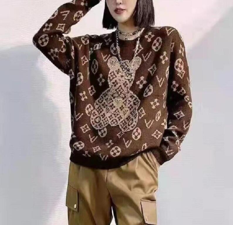

Women Sweaters Girl full Sleeve Pullover Tree Casual sweater Knitwear Outwear Jumper Tops, Khaki