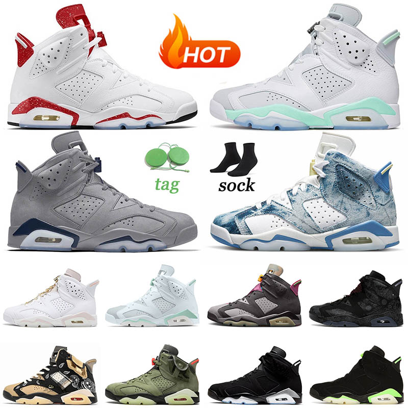 

Shoes Athletic Mens Basketball Shoes Jumpman 6 Washed Denim Georgetown Mint Foam Midnight Navy Cactus Jack DMP Gold Hoops Womens Sneakers Trainers Size 13, C36 40-47