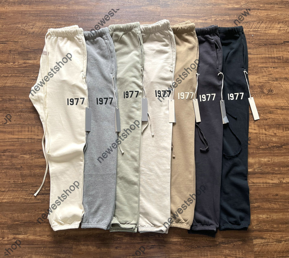 

2022 autumn mens womens pants classic letter flocking 1977 loose Drawstring oversize high street sweatpants Joggers hip hop trousers