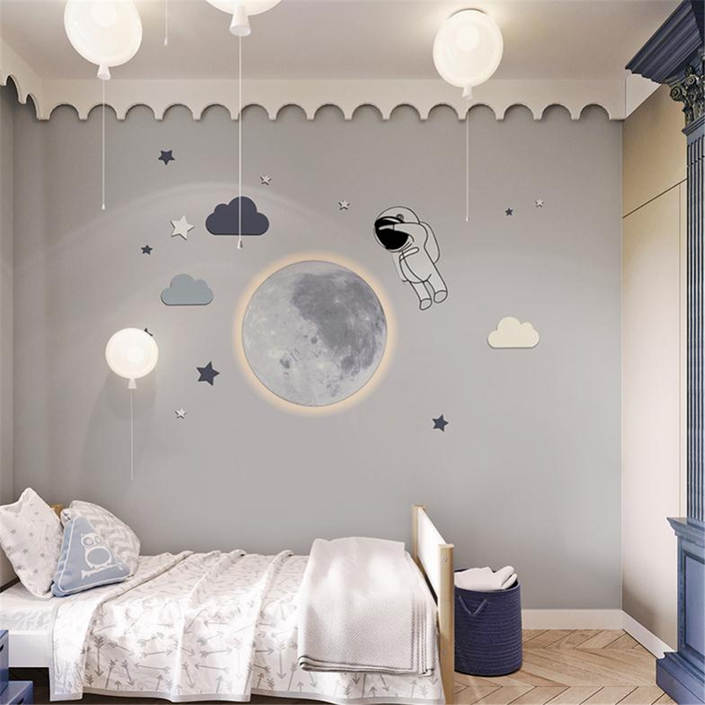

Kids room wallpaper boy girl bedroom cartoon wallcovering 3d wallpaper seamless mural astronaut wallcovering, Blue