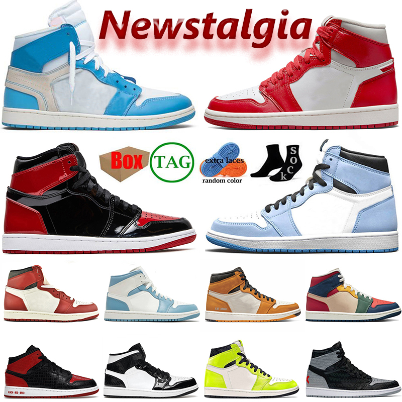 

Men Women Jumpman 1 1s Basketball Shoes With Box Panda Chicago Reimagined Newstalgia High Og University Blue Carbon Fiber Patent Bred Sneakers Trainers Size 13, A14 36-46 denim