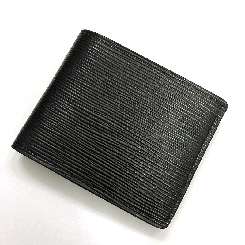 

Fashion Mens Classic Men Wallet Stripes Textured Wallet Multiple Bifold Short Small Wallets With Box, Concave plaid