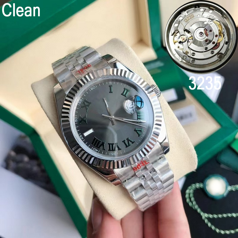 

14 Styles luxury watches Clean factory Roman numerals just Automatic ETA3235 904L stainless steel case bracelet Jubilee sapphire glass waterproof with box, 07 with box papers