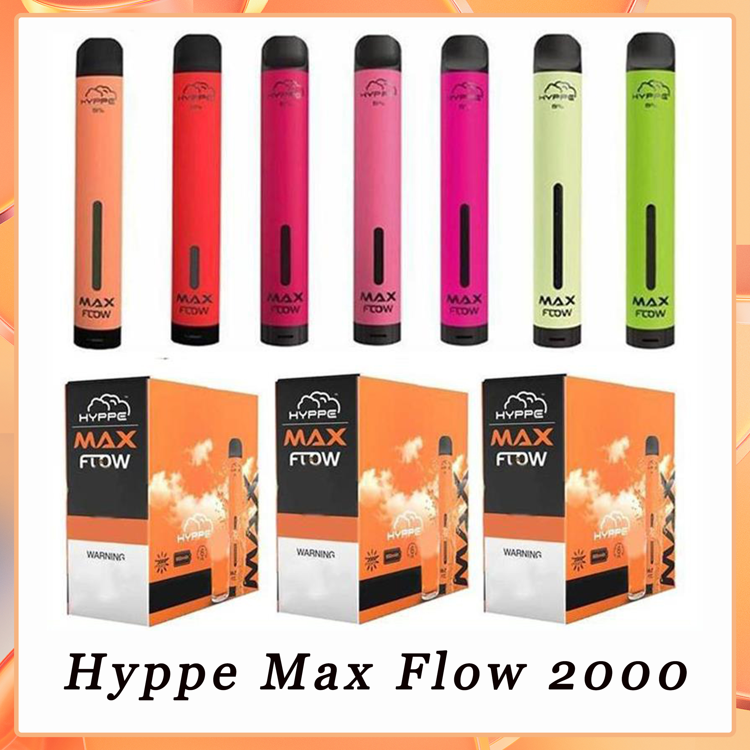

Hyppe Max Flow 2000puffs Disposable Vape E Cigarette 6mL Pre-filled Cartridges Pods 900mah Battery Vaporizer Kangvape Onee Tank Fast Send