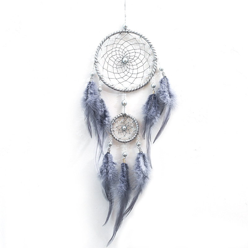 

Purple Dream Catcher Handmade Boho Decor Gift Wall Hanging Decor Art Ornament Craft Feather Bead for Kids Bedroom Wedding Festival 50 x11cm 1222973